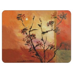 Sunset design corkbacked tablemats. Each place mat has stunning orange red brown and yellow colours