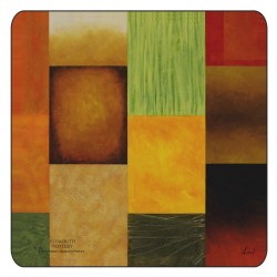 Colourful, modern design of square corkbacked coasters, Majestic by Plymouth