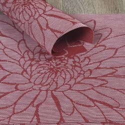 Reverse side Vermillion red woven vinyl placemats