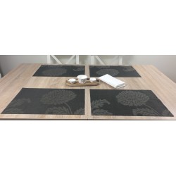 Carbon woven vinyl Fleximats dining table setting