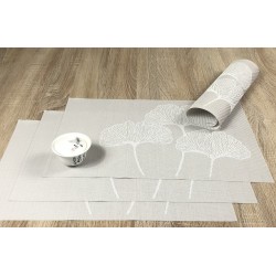 Vanilla Fleximats set of 4 flexible placemats with decorative bowl