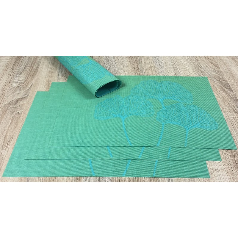 Vibrant green Verdigris woven vinyl tablemats