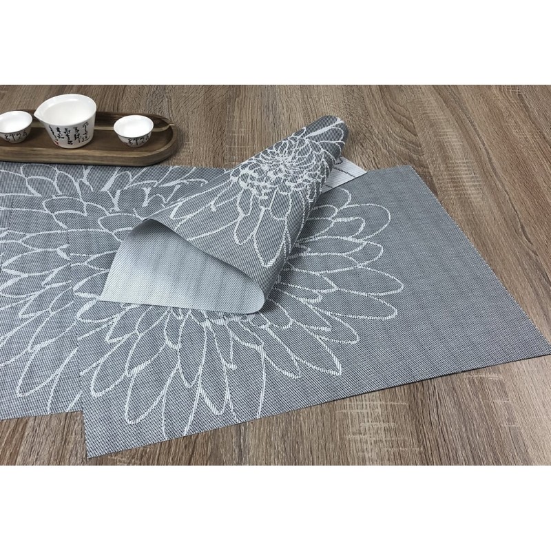Woven vinyl tablemats Steel Fleximats design