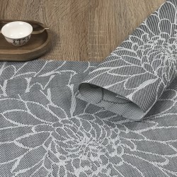 Focused image of the woven vinyl tablemats Steel Fleximats design