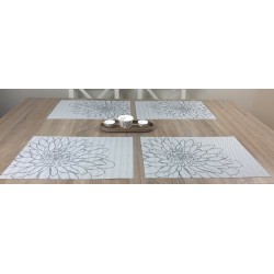 Reverse side of woven vinyl tablemats Steel Fleximats design