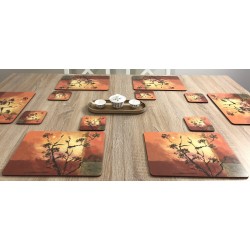 Plymouth Sunset corkbacked tablemats. Each place mat has stunning earthy colours