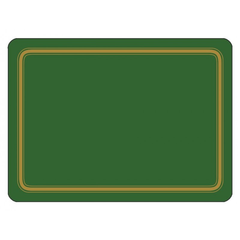 Forest Green colour melamine placemats, rigid corkbacked UK made tablemats