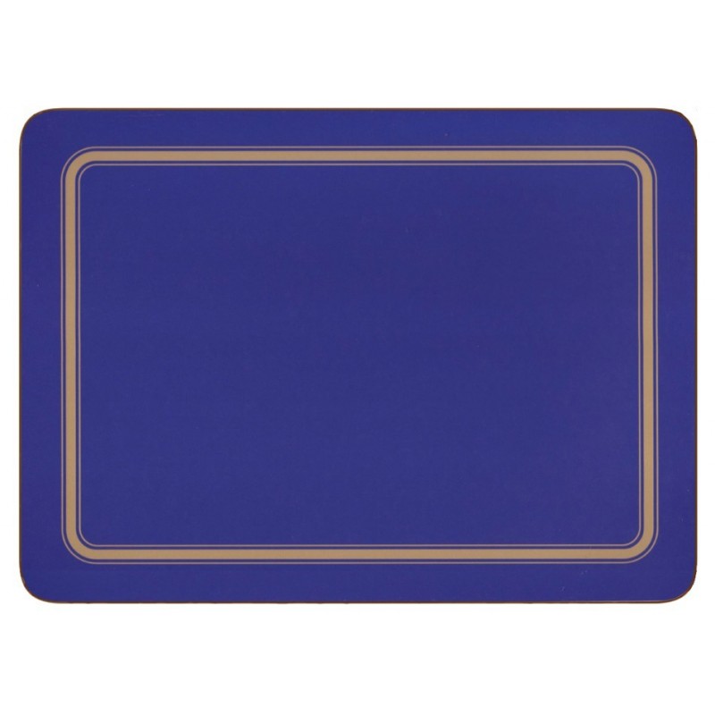 Blue melamine placemats, UK made, corkbacked