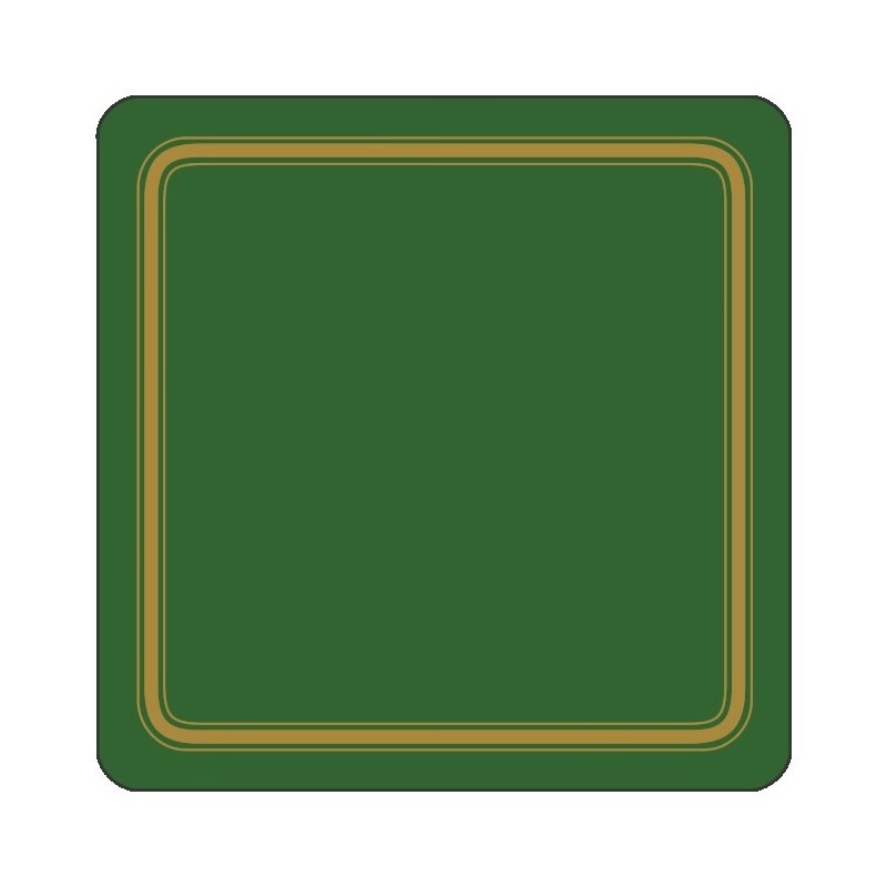 Forest Green colour melamine drinks coasters corkbacked UK made