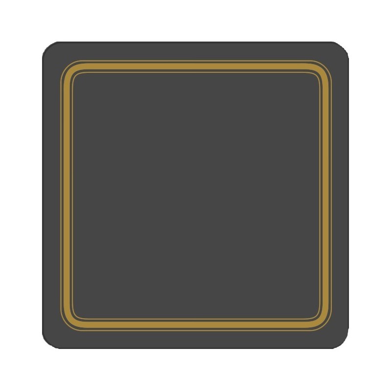 Black plain colour melamine drinks coasters corkbacked UK made