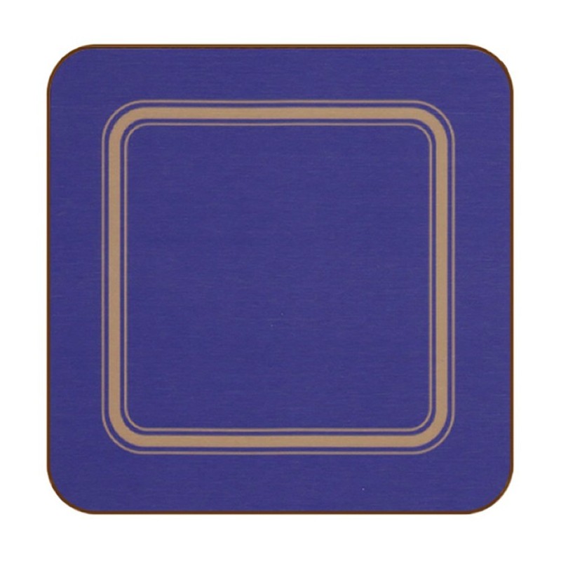 Blue corkbacked melamine drinks coasters, Regal Pro range by Plymouth Pottery, UK made