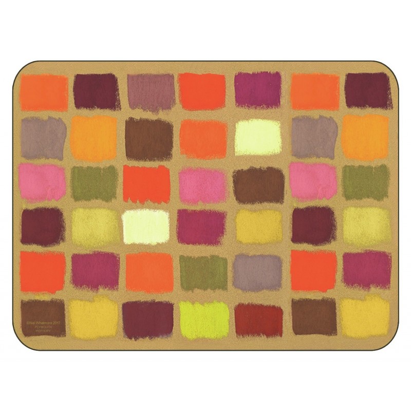 Corkbacked funky placemats colourful Harlequin pattern.