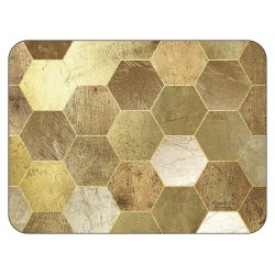 Gold hexagonal blocks Golden Repeat tablemats design