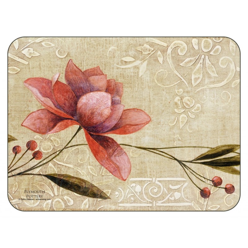 Plymouth Pottery Antique Bloom floral corkbacked tablemats