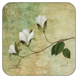 Ivory Blossom floral drinks coasters