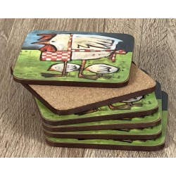 Mother Hen drinks coasters showing corkbacked base