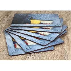 Blue Harmony fruit based set of 6 tablemats all fanned out