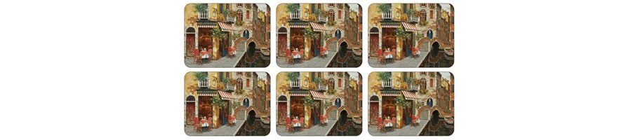 Landscape and Scenic Place Mats, Drinks Coasters